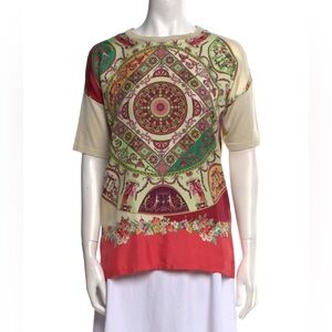 ETRO SCARF PRINT SILK TOP